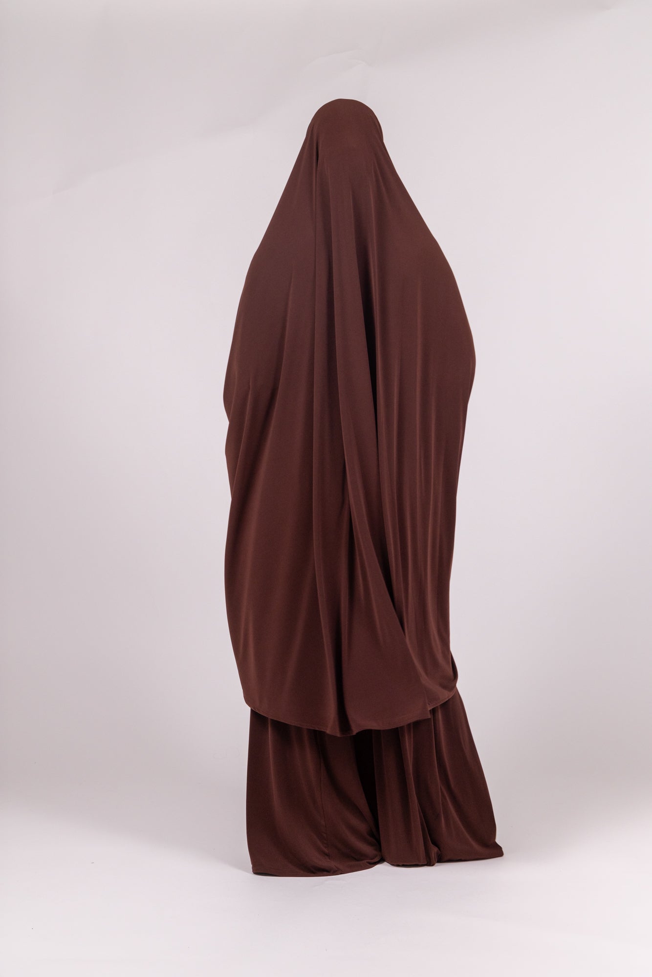Jersey Khimaar in Dark brown